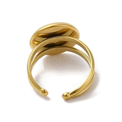 Ion Plating(IP) 304 Stainless Steel Cuff Ring Settings LS-STAS-E202-02A-G-1