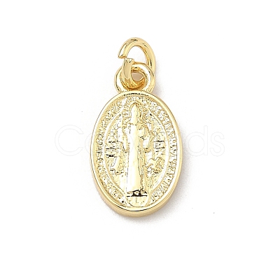 Religion Brass Pendants KK-P345-53G-02-1