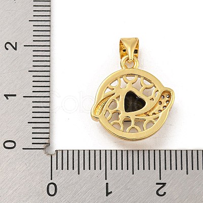 Rack Plating Brass Micro Pave Cubic Zirconia Pendants KK-G513-23A-03G-1
