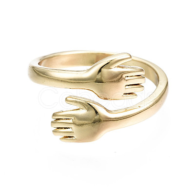 Brass Cuff Rings RJEW-Q161-019-NF-1