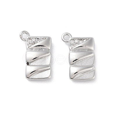 Brass Micro Pave Clear Cubic Zirconia Charms KK-F871-42P-1