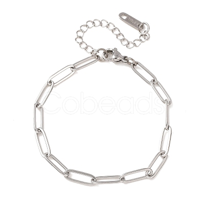 4MM 304 Stainless Steel Paperclip Chain Bracelets SA-CBA4160-22P-1
