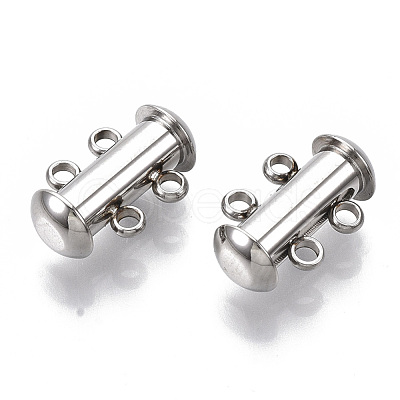 Tarnish Resistant 201 Stainless Steel Slide Lock Clasps STAS-S079-157P-1