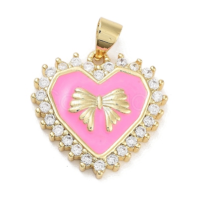 Rack Plating Brass Micro Pave Cubic Zirconia Pendants KK-Z064-05G-1