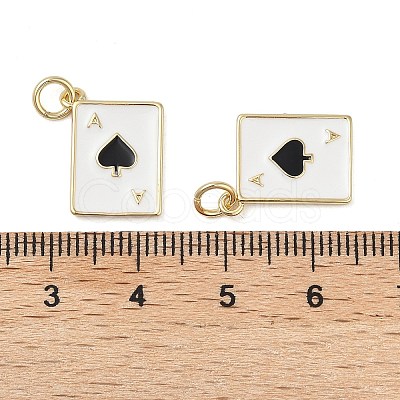 Playing Card Rack Plating Brass Enamel Pendants X-KK-G512-11G-01-1