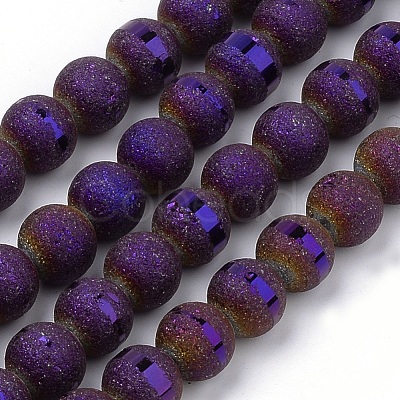 Electroplate Glass Bead Strands EGLA-S134-8mm-07-1