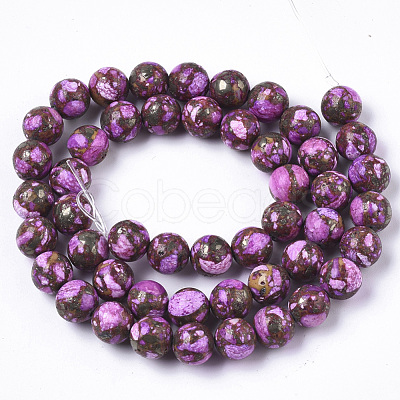 Assembled Synthetic Gold Line Regalite/Imperial Jasper/Sea Sediment Jasper Beads Strands G-S366-049B-1