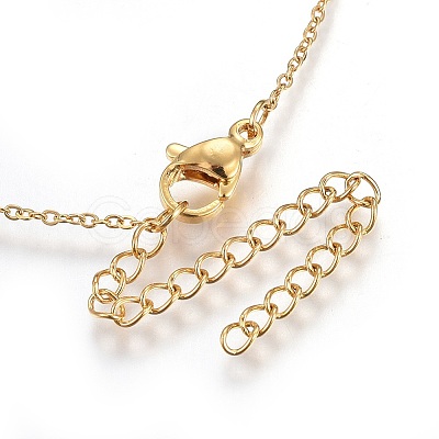 304 Stainless Steel Brass Cubic Zirconia Pendant Necklaces NJEW-O108-13G-1