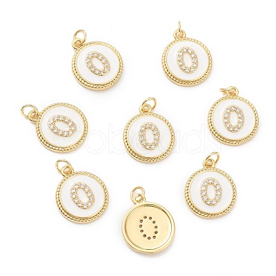 Brass Micro Pave Clear Cubic Zirconia Charms ZIRC-J040-44G-00-1