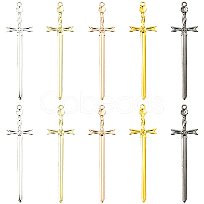 40Pcs 5 Colors Alloy Big Pendants FIND-SC0018-10B-1