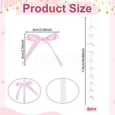 8Pcs Bowknot Polyester Satin Ribbon Party Decoration HJEW-OC00324-1