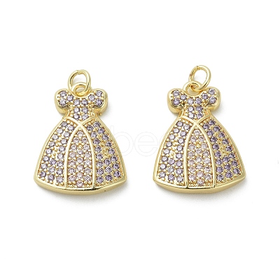 Brass Micro Pave Cubic Zirconia Pendants KK-D384-03G-01-1