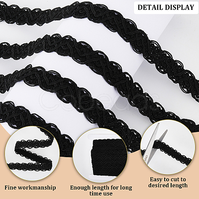 18Yards Polyester Braided Lace Trim OCOR-CY0001-88B-1