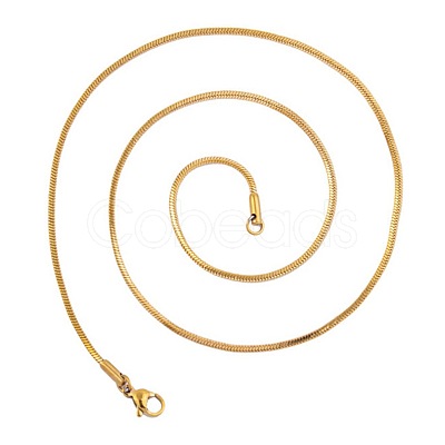 1.5mm 304 Stainless Steel Square Snake Chain Necklaces TW4888-3-1