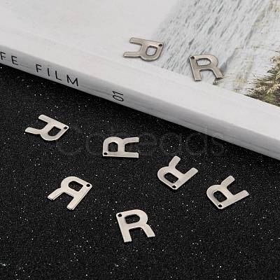 Tarnish Resistant 304 Stainless Steel Letter Charms STAS-O072-R-1