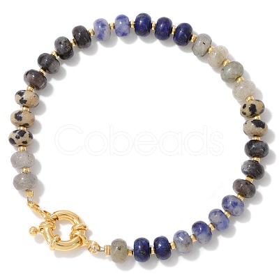 Natural & Synthetic Mixed Gemstone Beads Stretch Bracelets PW-WG8CB33-04-1