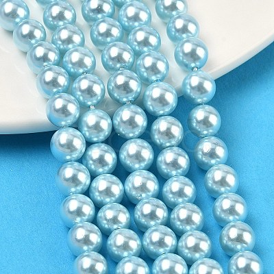 Electroplated Shell Pearl Beads Strands BSHE-G041-6mm-03-1