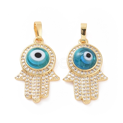 Brass Micro Pave Cubic Zirconia Pendants ZIRC-F136-03G-07-1