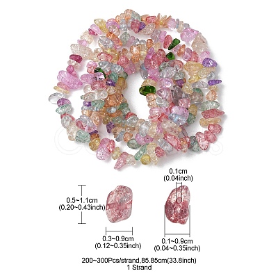 Baking Paint Crackle Glass Beads Strands G-YWC0001-01-1