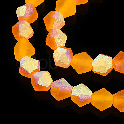 Imitate Austrian Crystal Bicone Frosted Glass Beads Strands GLAA-F029-TM3mm-A23-1