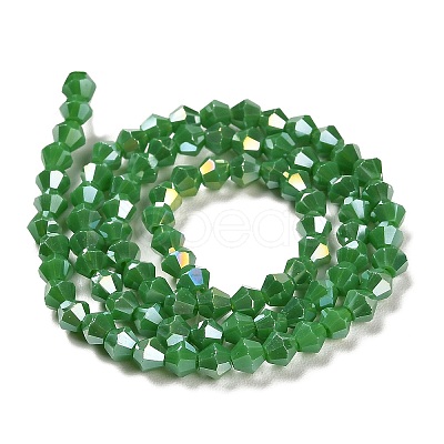Opaque Solid Color Electroplate Glass Beads Strands GLAA-F029-P4mm-A08-1