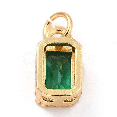 Real 18K Gold Plated Brass Inlaid Cubic Zirconia Charms X-ZIRC-L100-075G-02-1