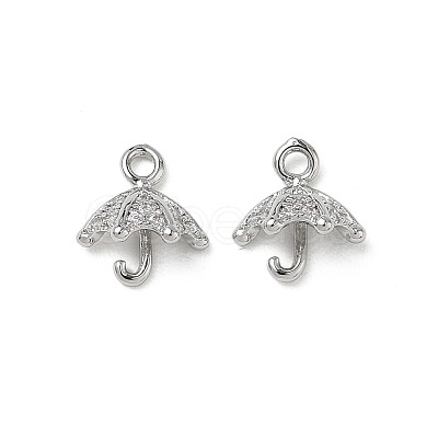 Brass Micro Pave Clear Cubic Zirconia Charms KK-P355-05P-1