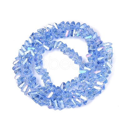 Electroplate Transparent Glass Beads Strands EGLA-Q139-01A-A22-1