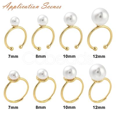 Brass Open Cuff Ring Settings KK-G518-04G-02-1