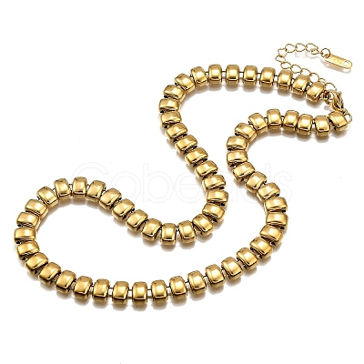 304 Stainless Steel Rectangle Link Chain Neklaces for Women NJEW-R024-01G-1