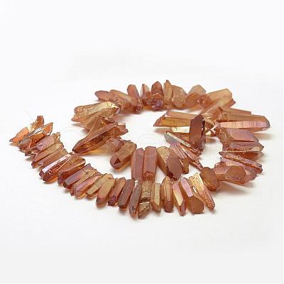 Electroplated Natural Quartz Crystal Beads Strands G-A142-03P-1