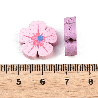 80Pcs Spray Painted Natural Maple Wood Beads WOOD-YW0001-41-1