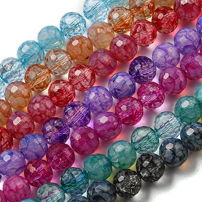 Baking Paint Glass Bead Strands GLAA-G116-02-1