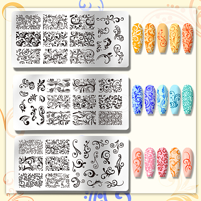 Stainless Steel DIY Nail Art Templates MRMJ-WH0092-062-1
