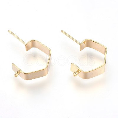Brass Ear Stud Findings X-KK-S345-022G-1