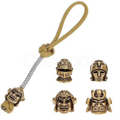 4Pcs 4 Styles Brass European Beads KK-NB0003-58-1