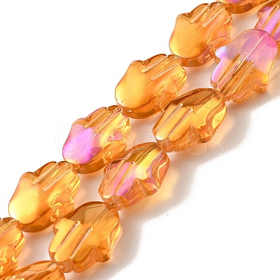 Transparent Electroplate Glass Beads Strands EGLA-F159-HR01-1