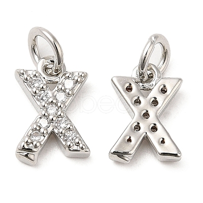 Brass Micro Pave Grade AAA Cubic Zirconia Charms ZIRC-P067-11P-X-NR-1
