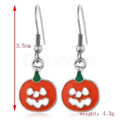 Halloween Theme Alloy Enamel Dangle Earrings FS-WG50C46-08-1