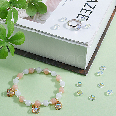 100Pcs Transparent Glass Cabochons GLAA-SC0001-96-1