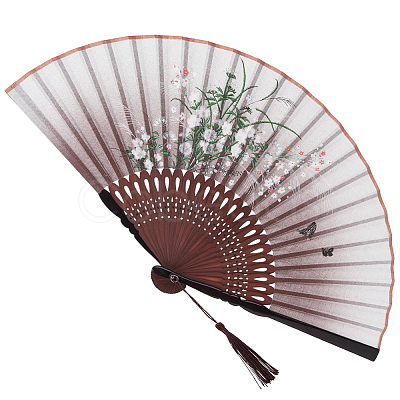 Bamboo Folding Fan AJEW-CY0002-79-1