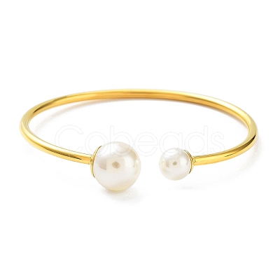 Ion Plating(IP) 304 Stainless Steel Cuff Bangles BJEW-M309-01G-1