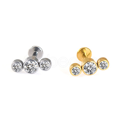 316L Surgical Stainless Steel & G23 Titanium Crystal Rhinestone Labrets for Women Men WG3A239-11-1