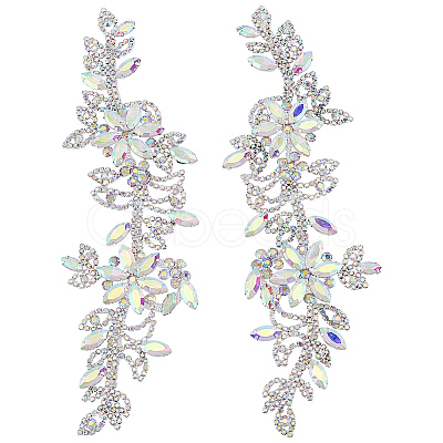 Brass Rhinestone Cloth Patches PATC-WH0031-003S-01-1