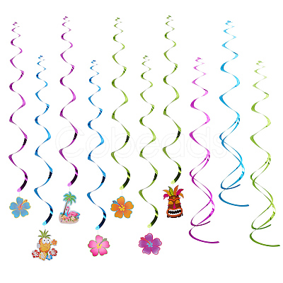 Spiral PVC Ornaments Party Scene Layout AJEW-PH0016-11-1