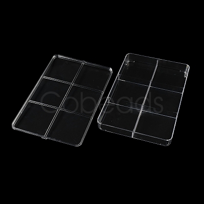 6 Grids Plastic Bead Containers with Cover CON-K002-03B-1