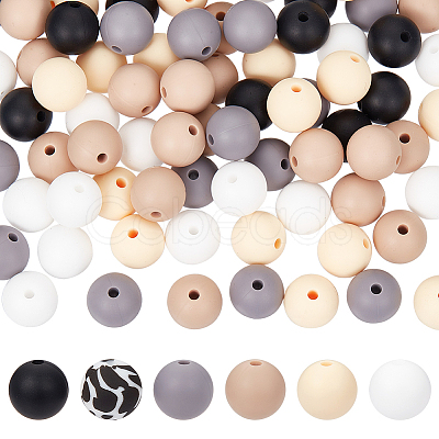 6 Style Food Grade Eco-Friendly Silicone Beads SIL-SC0001-63-1