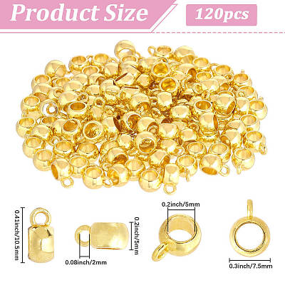 120Pcs Tibetan Style Alloy Rondelle Tube Bails FIND-PA0001-47G-1