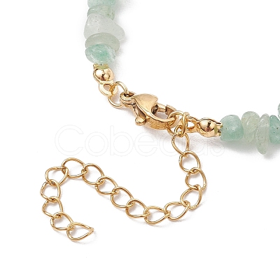 Natural Green Aventurine Chip Beaded Bracelets for Women BJEW-JB11742-07-1