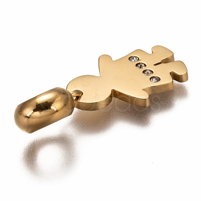 304 Stainless Steel European Dangle Charms STAS-I177-14G-1
